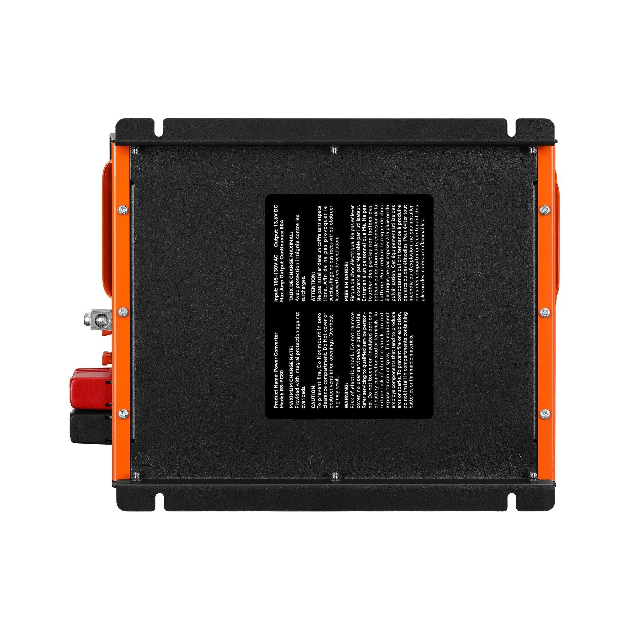 Rich Solar - 80 Amp Power Converter | 80A 120V Battery Charger | Overload, Overheat, Reverse Polarity Protection | Plug and Play