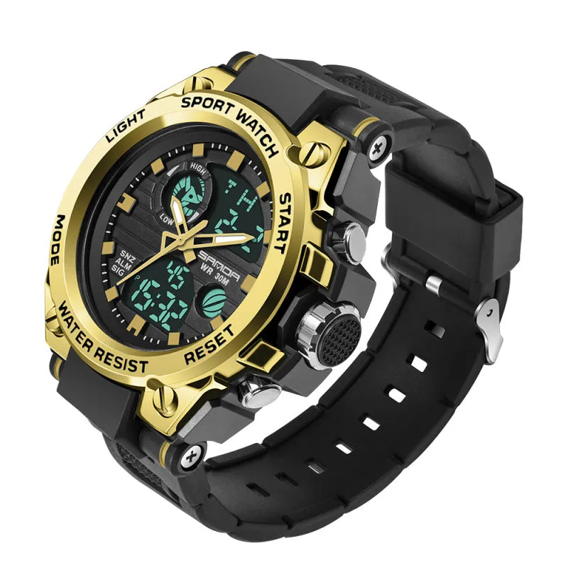 Sanda military windsome surface plate male Sanda 739 watch student fashion multi-function digital waterproof electronic watch