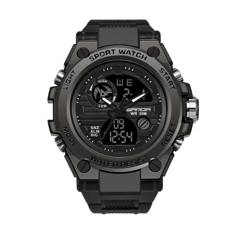 Sanda military windsome surface plate male Sanda 739 watch student fashion multi-function digital waterproof electronic watch
