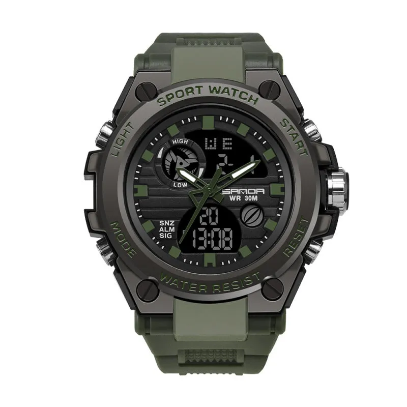 Sanda military windsome surface plate male Sanda 739 watch student fashion multi-function digital waterproof electronic watch