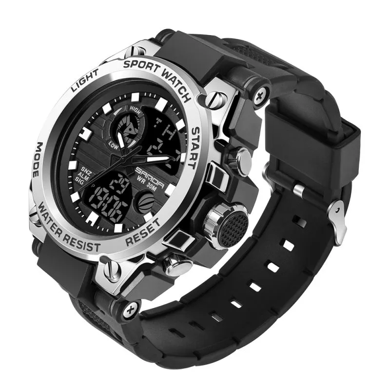 Sanda military windsome surface plate male Sanda 739 watch student fashion multi-function digital waterproof electronic watch