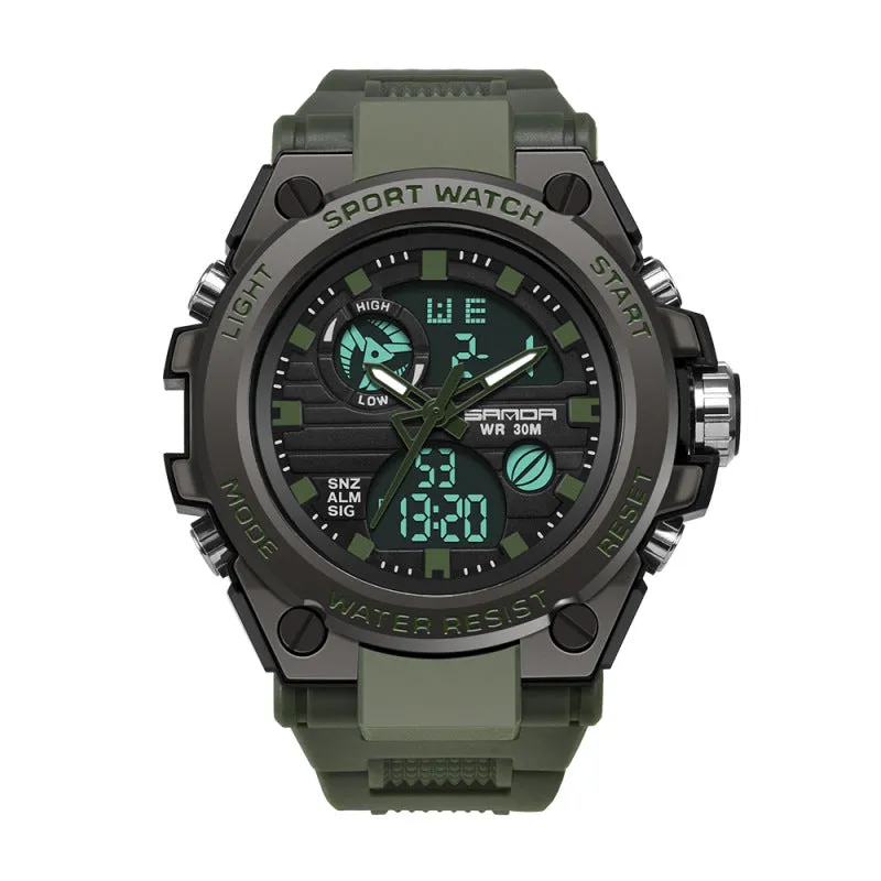 Sanda military windsome surface plate male Sanda 739 watch student fashion multi-function digital waterproof electronic watch