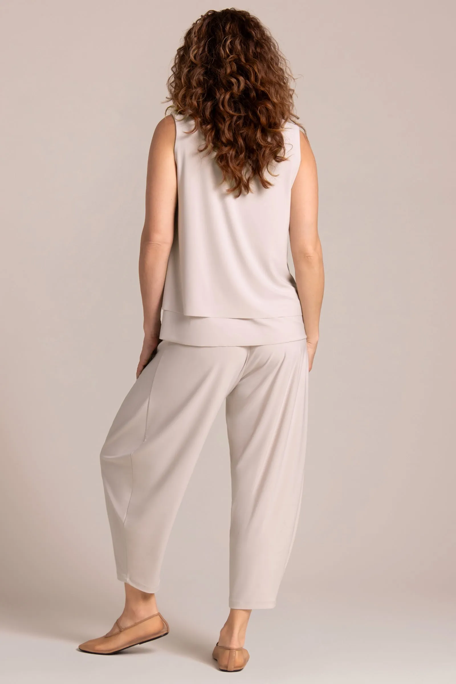 Sleeveless Double Layer Shell | Cashew