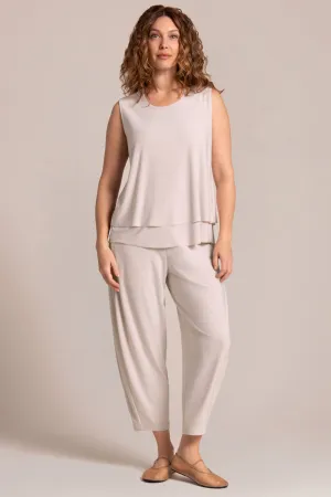 Sleeveless Double Layer Shell | Cashew