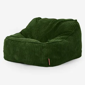 Sloucher Bean Bag Chair - Cord Forest Green