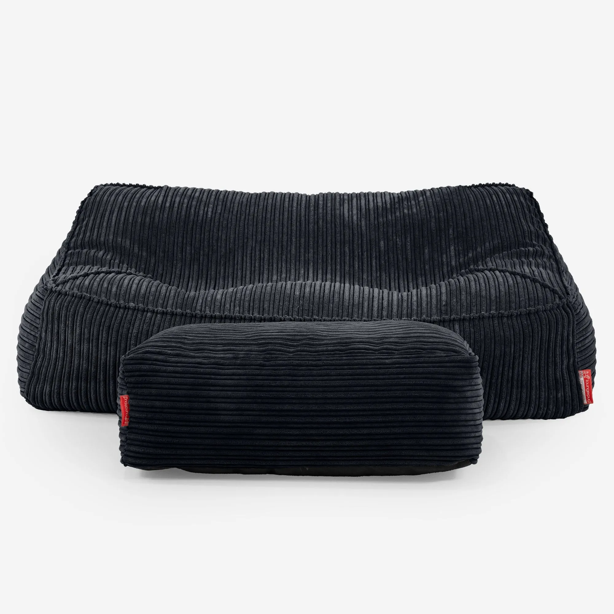 Sloucher Bean Bag Sofa - Cord Black