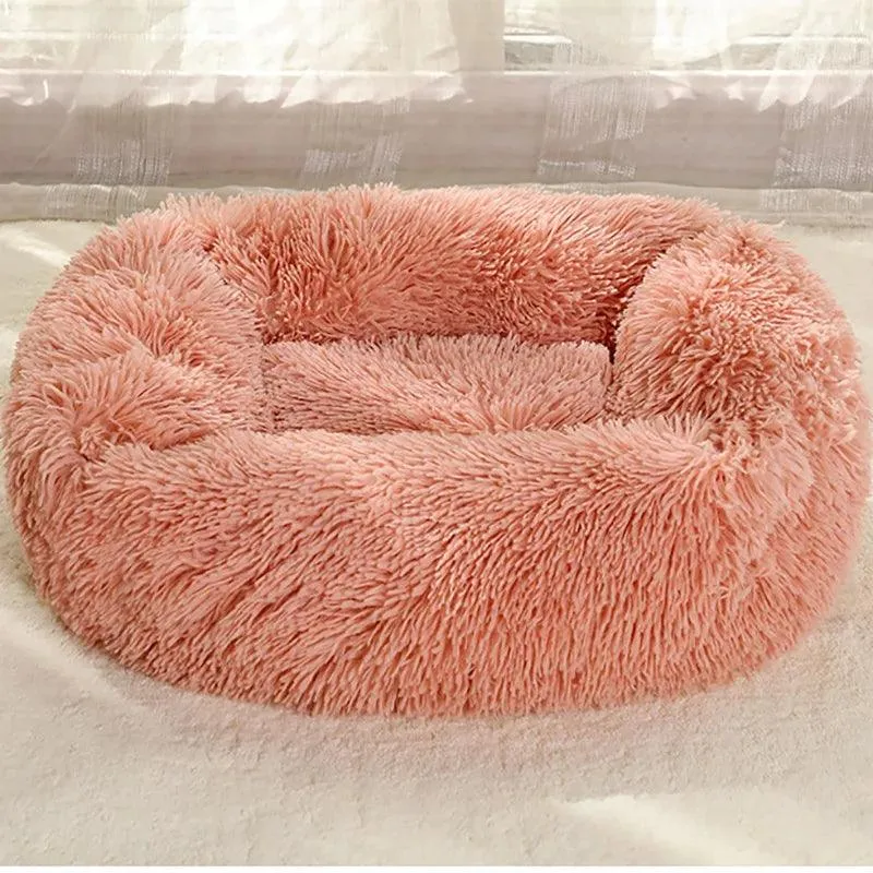 Super Soft Washable Dog Bed - Long Plush Pet Kennel & Velvet Mats for Deep Sleep