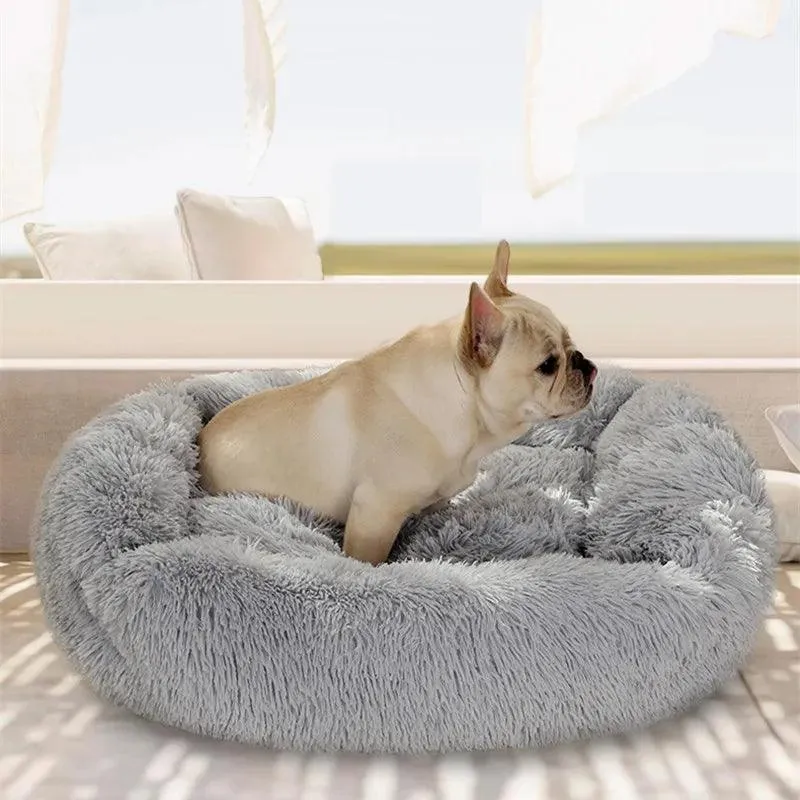 Super Soft Washable Dog Bed - Long Plush Pet Kennel & Velvet Mats for Deep Sleep