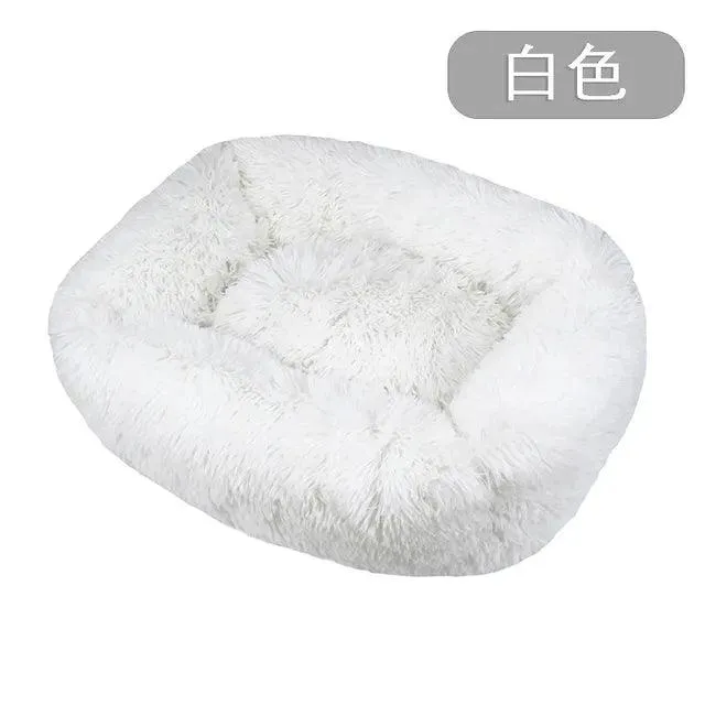 Super Soft Washable Dog Bed - Long Plush Pet Kennel & Velvet Mats for Deep Sleep
