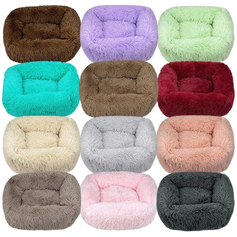 Super Soft Washable Dog Bed - Long Plush Pet Kennel & Velvet Mats for Deep Sleep