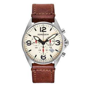 T16 Cream Sapphire | 44mm, Vintage Leather Strap