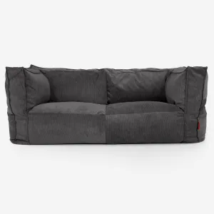 The 2 Seater Albert Sofa Bean Bag - Needlecord Charcoal