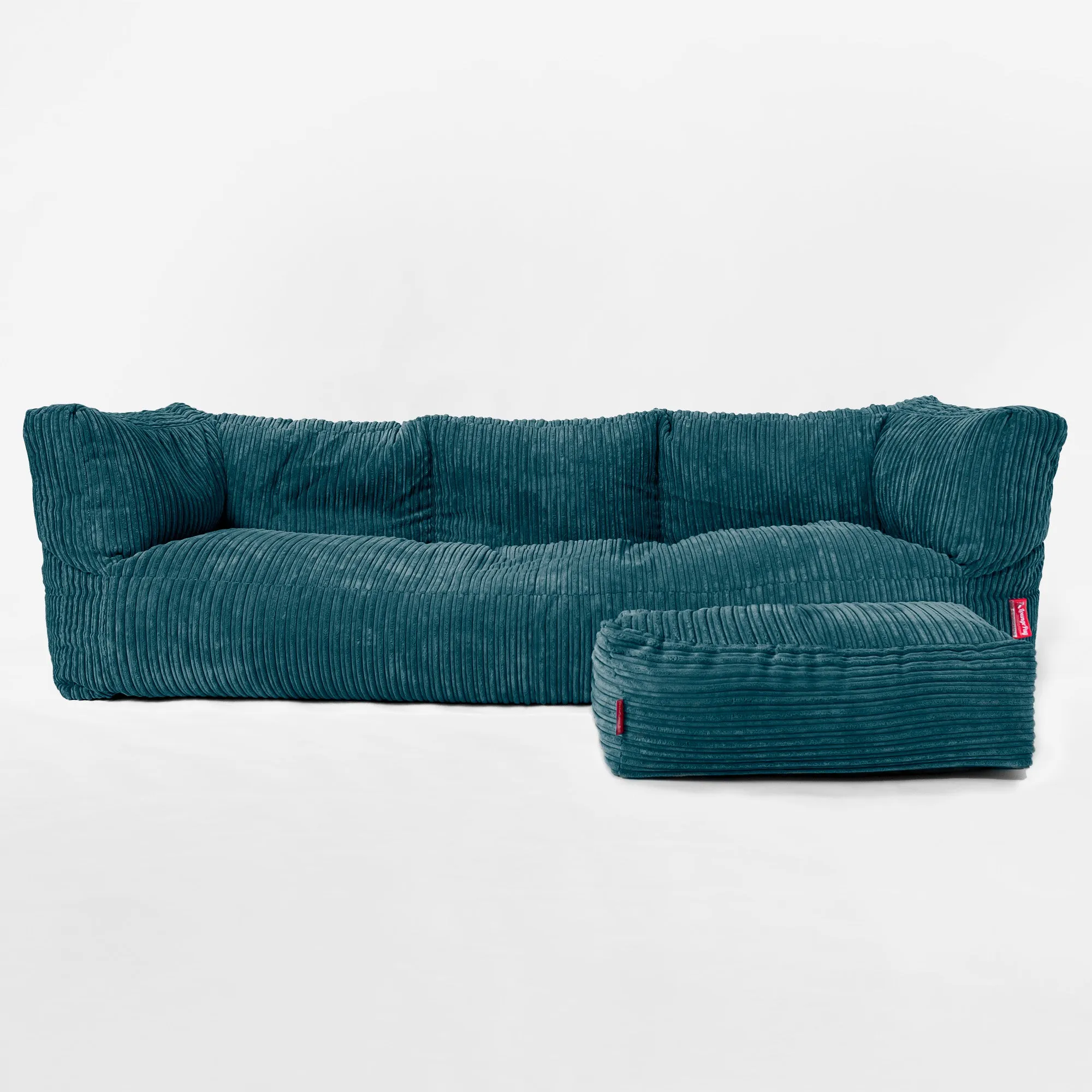 The 3 Seater Albert Sofa Bean Bag - Cord Teal Blue