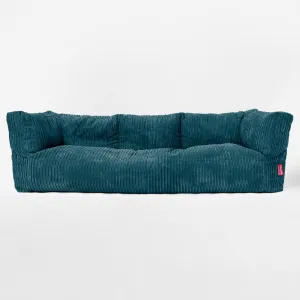 The 3 Seater Albert Sofa Bean Bag - Cord Teal Blue