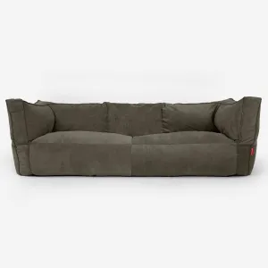 The 3 Seater Albert Sofa Bean Bag - Needlecord Olive