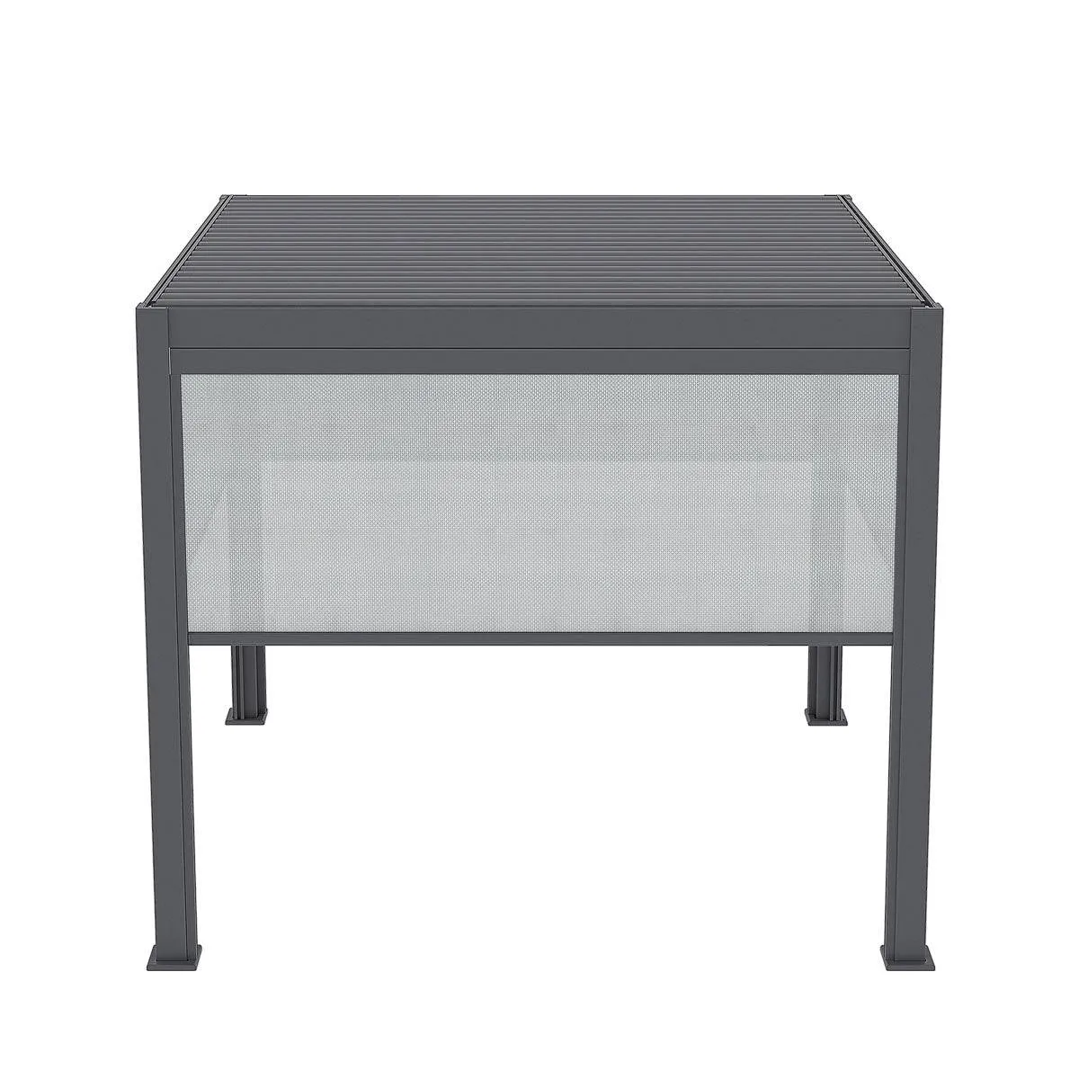 TMG LIVING 10' x 10' Aluminum Motorized Louver Roof Pergola with Side Screens, TMG-LPG11