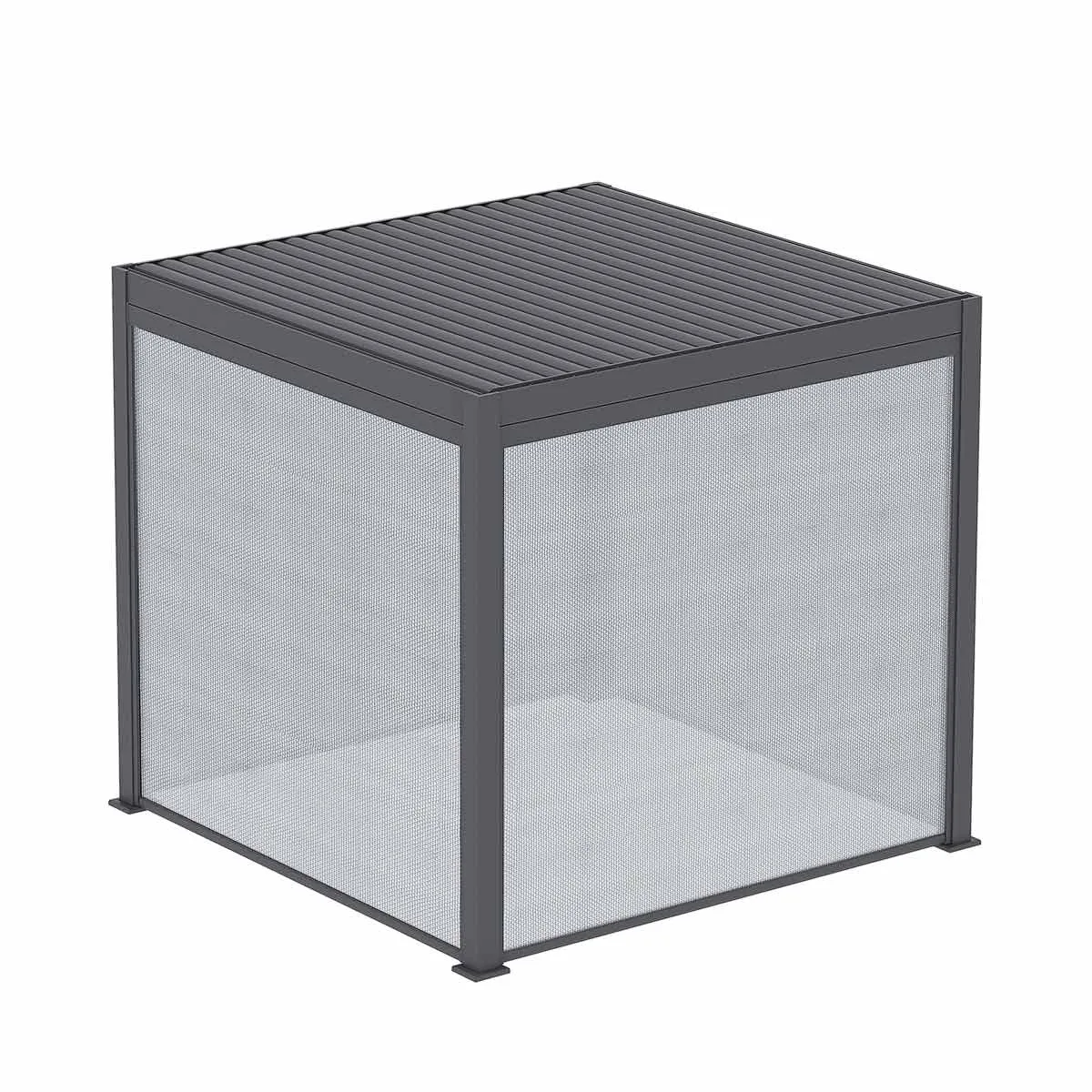 TMG LIVING 10' x 10' Aluminum Motorized Louver Roof Pergola with Side Screens, TMG-LPG11
