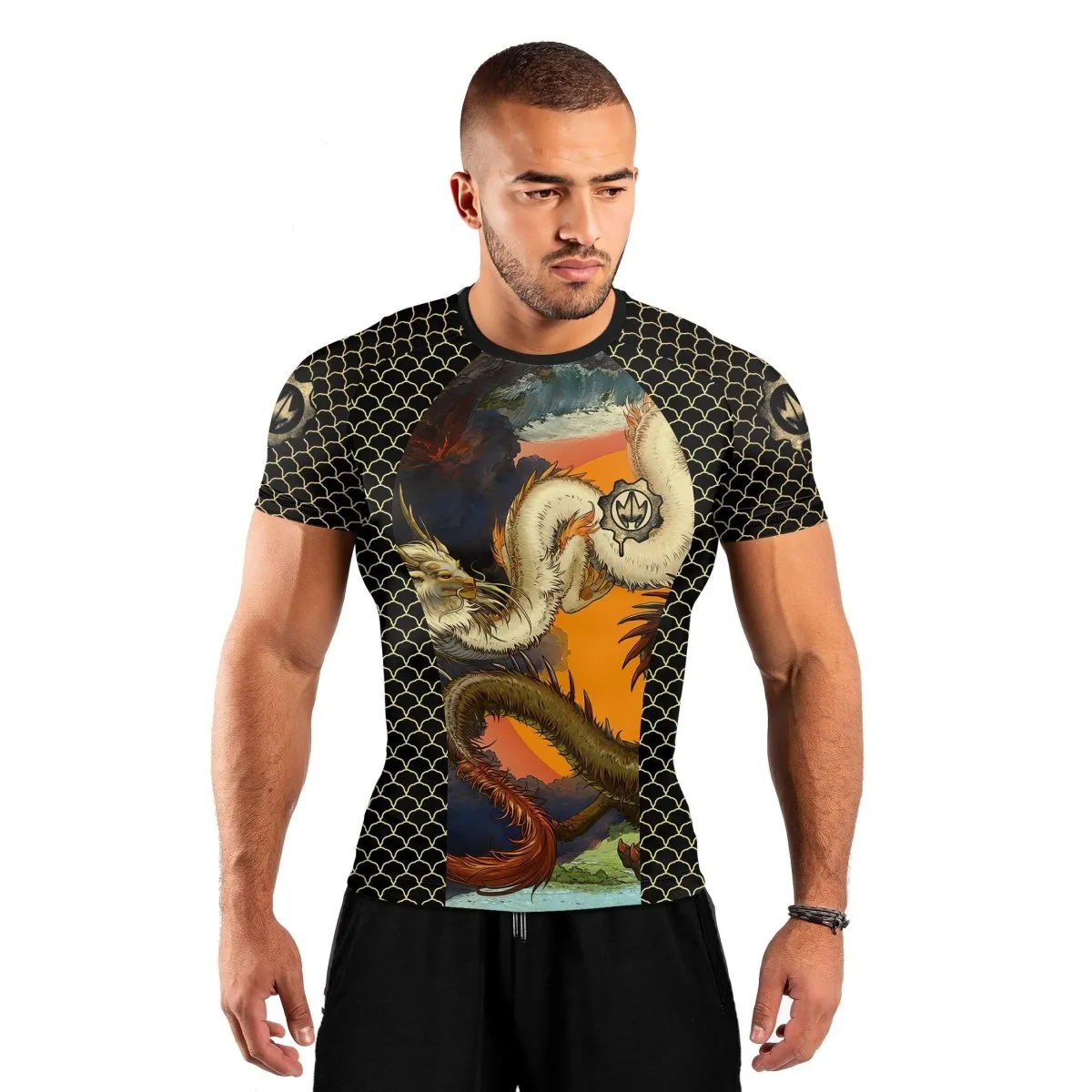 Twin Dragon Short Sleeve Rash Guard