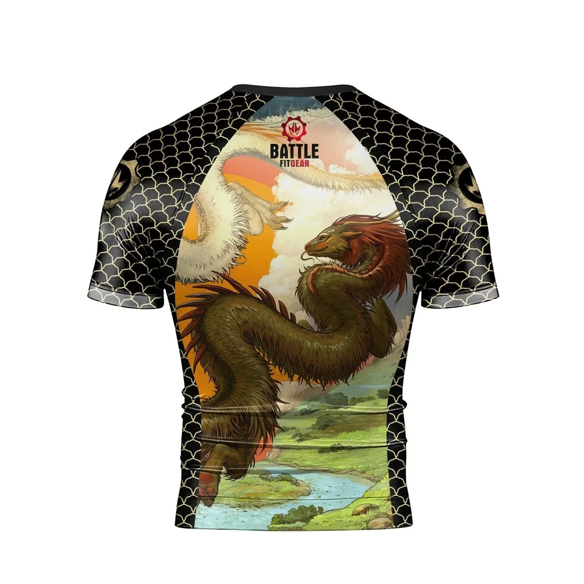Twin Dragon Short Sleeve Rash Guard