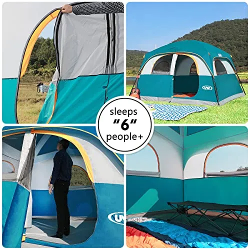 UNP Tents for Camping 6 Person Waterproof Windproof Easy Setup