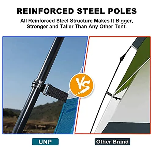 UNP Tents for Camping 6 Person Waterproof Windproof Easy Setup