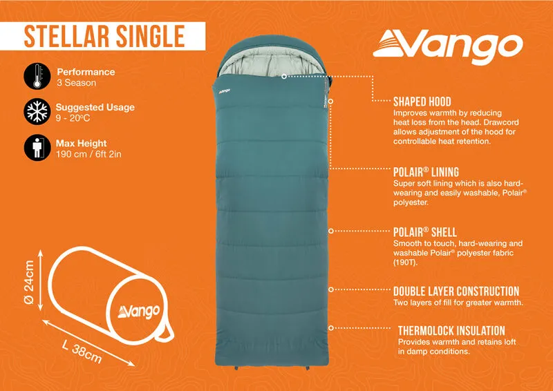 Vango Stellar Single Sleeping Bag Oasis