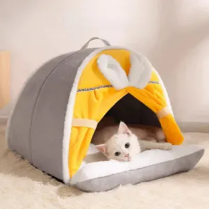 Winter Warm Cat House - Super Soft Cozy Cat Sleeping Cave, Thicken Cute Kitten Puppy Tents, Windproof Cat Bed Nest, Pet Supplies