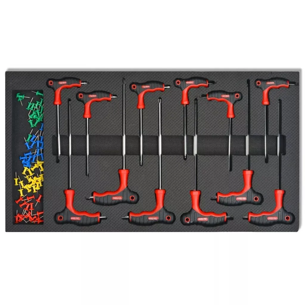 Workshop Tool Trolley with 1125 Tools Steel Red with Movable 7-drawer and Integrated Lock Tool Set Multi-Functional Toolbox