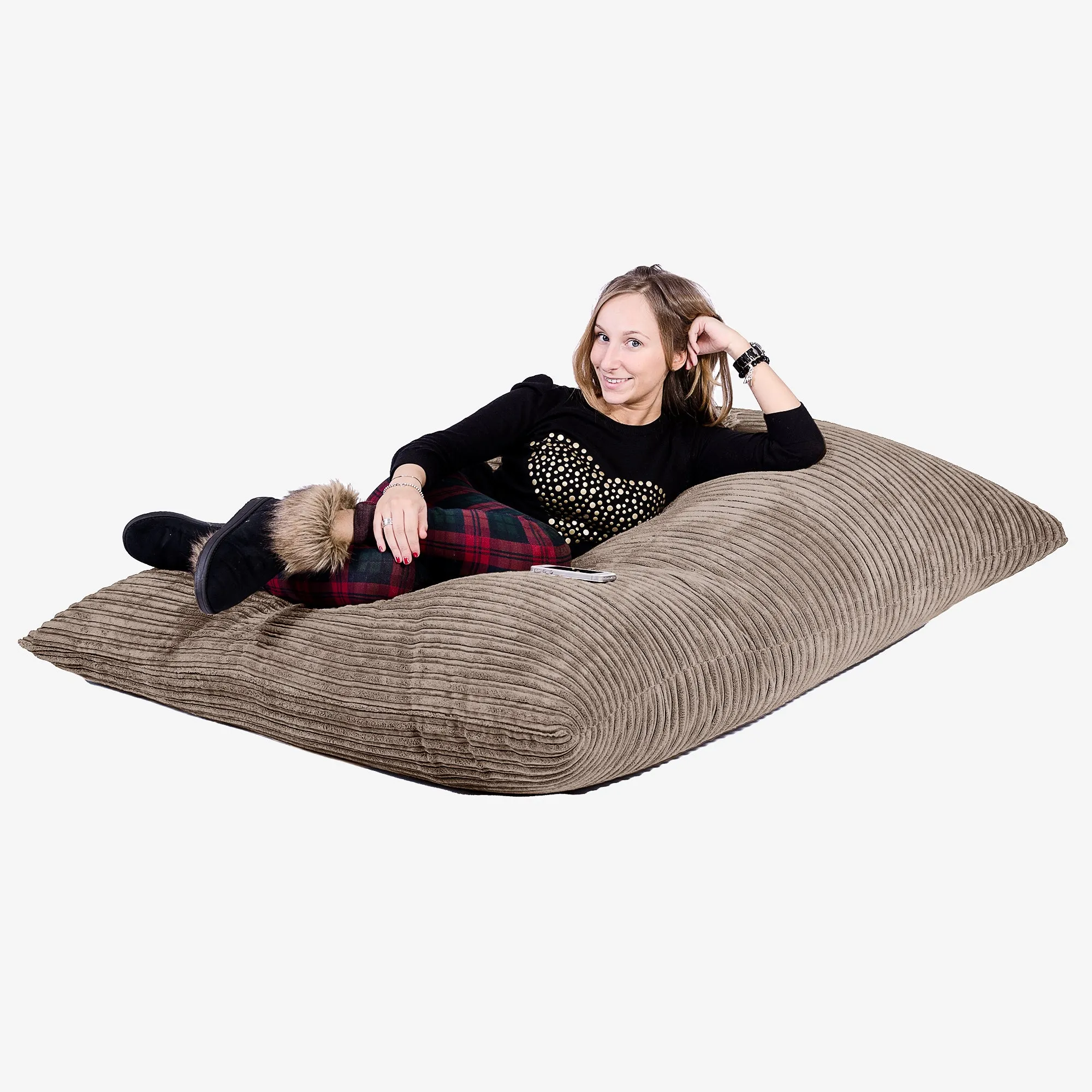 XL Pillow Beanbag - Cord Mocha Brown